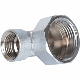 Хромированная L-образная проходная заглушка для модульных коллекторов FAR 3/4" x 1/2"