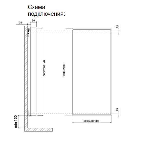 Вертикальный дизайн радиатор Royal Thermo Flat 300-1800 Bianco Traffico