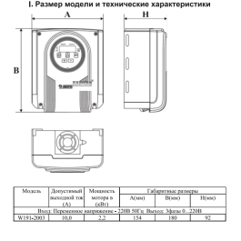 Инвертор насоса 2200 Вт (частотный преобразователь) WWSYSTEM W191-2003