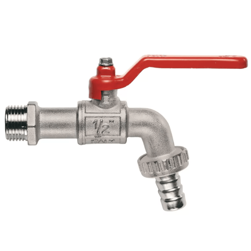 Шаровый сливной кран Itap 132 1/2 с латунным штуцером (арт. 56524)