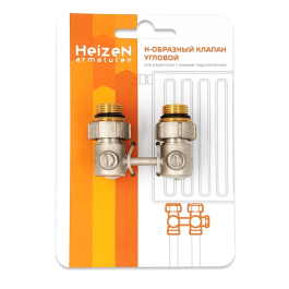 Узел нижнего подключения угловой Heizen 3/4"x1/2" для стальных радиаторов