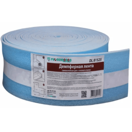Демпферная лента Рустеплопол самоклейкая, фартук 150мм х 8мм х 25м