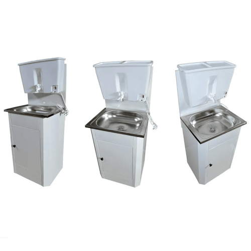 Дачный умывальник с подогревом РЕСУРС ЭВБО-17 и мойкой из нержавеющей стали