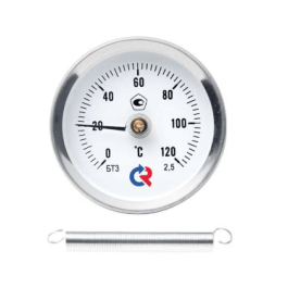 Термометр РОСМА БТ-30.010 (0-120 С) 63мм, биметаллический накладной (с пружиной)