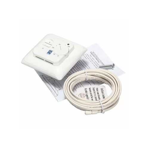 Термостат комнатный TIM механический 220В/16A с датчиком водяного пола