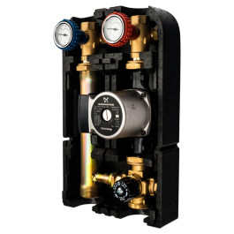 Насосная группа с термостатическим смесительным клапаном 1" с насосом Grundfos UPSO 25-65 Stout