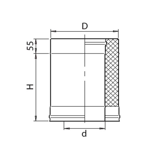 Сэндвич труба Ferrum GS 30-50 Ø220x300 длина 250мм