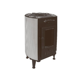 Отопительная печь Бренеран Канадка в сетке серебро