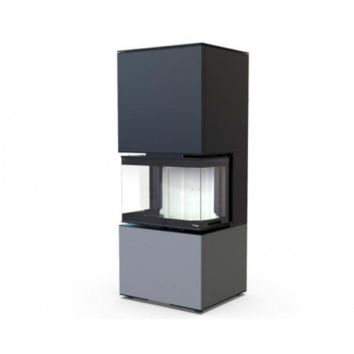 Печь-камин Defro Home Intra XSM C VER Compact 1 8 кВт серая сталь