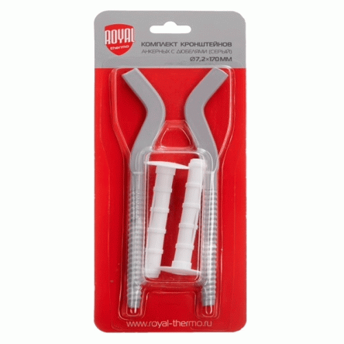 Комплект плоских кронштейнов ROYAL Thermo 7,2Х170мм серебрянный