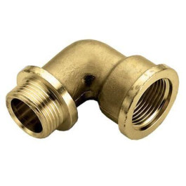 Угольник с упором НВ латунный резьбовой 1 1/2" Stout