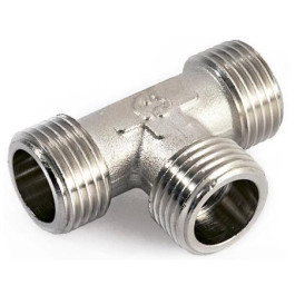 Тройник НН никелированный резьбовой 1"х1"х1" Stout