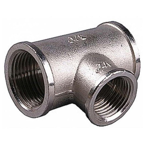 Тройник ВВ никелированный переходной 3/4"х1/2"х3/4" Stout