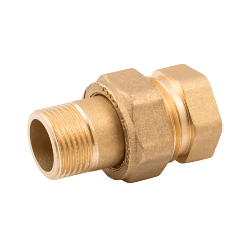 Сгон прямой латунный резьбовой Elsen наружная/внутренняя резьба 1" с плоским уплотнением