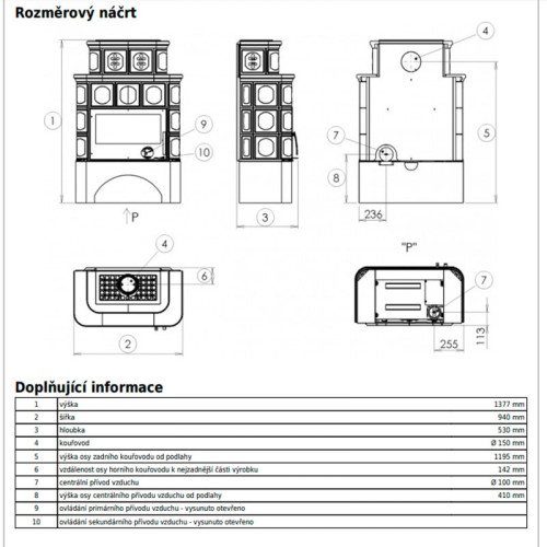 Печь-камин ABX Karelie P OX белый цоколь коричневый