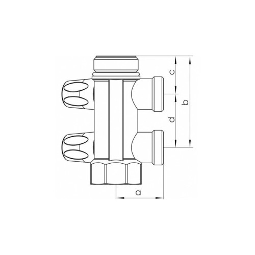 Распределительный коллектор Rehau 1"x3/4" -2 отвода евроконус