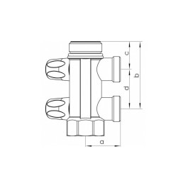 Распределительный коллектор Rehau 1"x3/4" -3 отвода евроконус