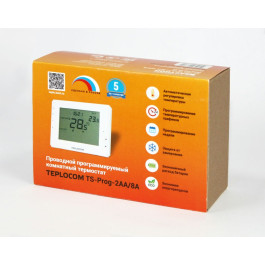 Проводной программируемый комнатный термостат TEPLOCOM TS-Prog-2AA/8A арт.912