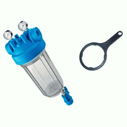 Колба для фильтра Atlas Filtri DP Big 10 Mono 1" IN TS с манометрами и сливным краном