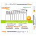 Радиатор алюминиевый SMART Install Easy One 350 10 секции