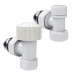 Набор термостатический угловой Royal Thermo Design 1/2"М30х1,5 (Белый)