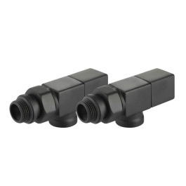 Набор дизайн-вентилей Royal Thermo CUBE осевой (Черный) 1/2"