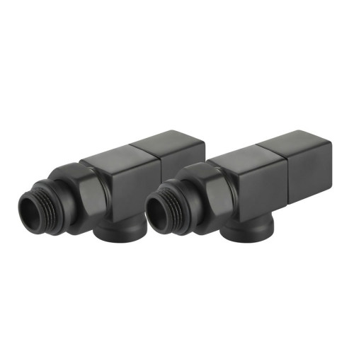 Набор дизайн-вентилей Royal Thermo CUBE осевой (Черный) 1/2"