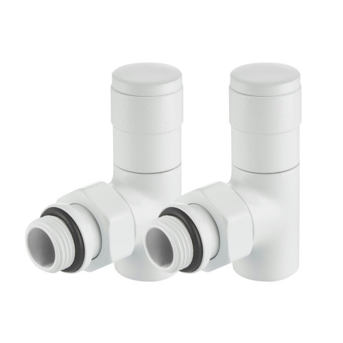 Набор дизайн-вентилей Royal Thermo PIANO угловой (Белый) 1/2"