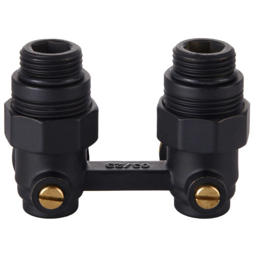 Узел нижнего подключения Royal Thermo угловой 1/2"х3/4" EK (черный)