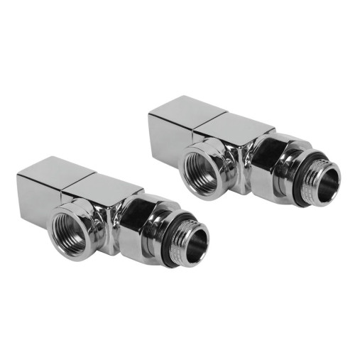 Набор дизайн-вентилей CUBE осевой (Хром) 1/2"