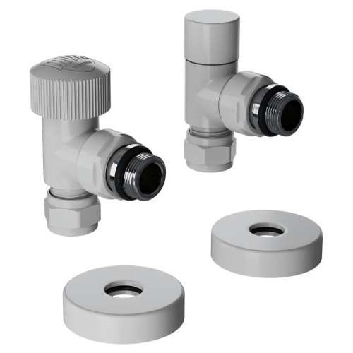 Набор термостатический угловой Royal Thermo Design Pro 15мм М30х1,5 (Белый) под трубки