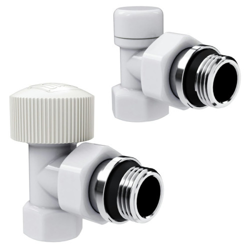 Набор термостатический угловой Royal Thermo Design 1/2"М30х1,5 (Белый)