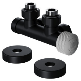 Узел нижнего подключения термостатический угловой Royal Thermo Design Pro 15мм М30х1,5 (Черный)