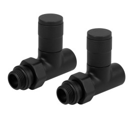 Набор дизайн-вентилей Royal Thermo PIANO прямой (Черный) 1/2"