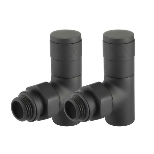 Набор дизайн-вентилей Royal Thermo PIANO угловой (Черный) 1/2"