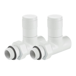 Набор дизайн-вентилей Royal Thermo PIANO прямой (Белый) 1/2"