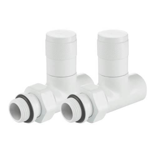 Набор дизайн-вентилей Royal Thermo PIANO прямой (Белый) 1/2"