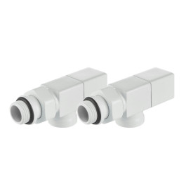 Набор дизайн-вентилей Royal Thermo CUBE осевой (Белый) 1/2"