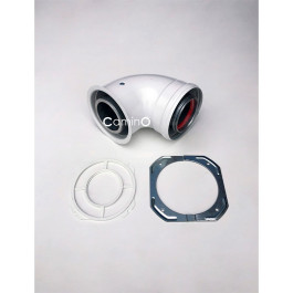Угол 90° стартовый Camino для Vaillant Ariston Chafoteaux Saunier Duval Protherm раструб-хомут