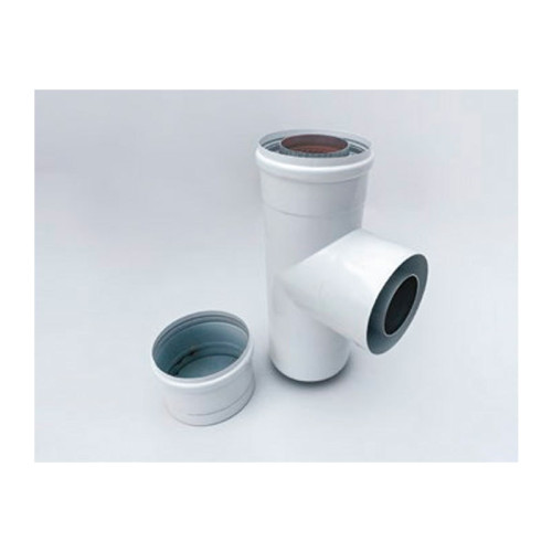 Т-образное соединение Camino для дымохода 80/125 мм со сливом конденсата