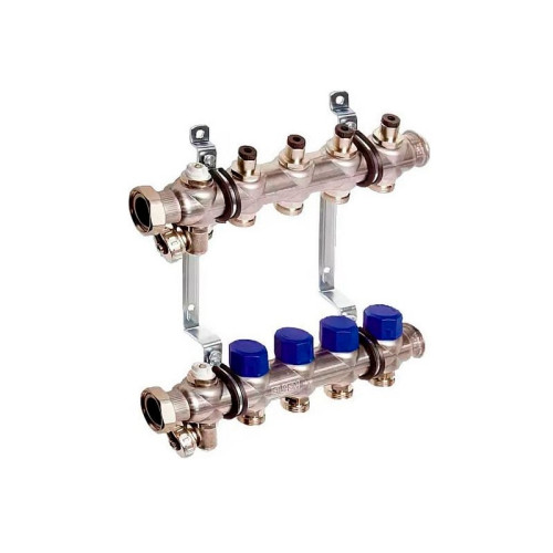 Коллекторная группа Elsen EMI02 1"x3/4", из нержавеющей стали с вентилями, 8 контуров (арт.EMi02.08)