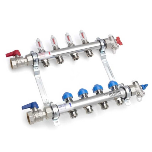 Коллектор Rehau Hkv-d 5 контуров для тёплого пола с расходомерами