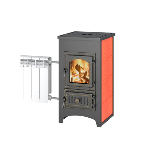 Печь-камин Везувий ПК-01 (270) Т/О 9 кВт красный с плитой