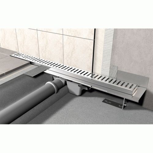 Трап-лоток для душа TIM нержавеющий 60 см фланец свободного вращения сухой гидрозатвор