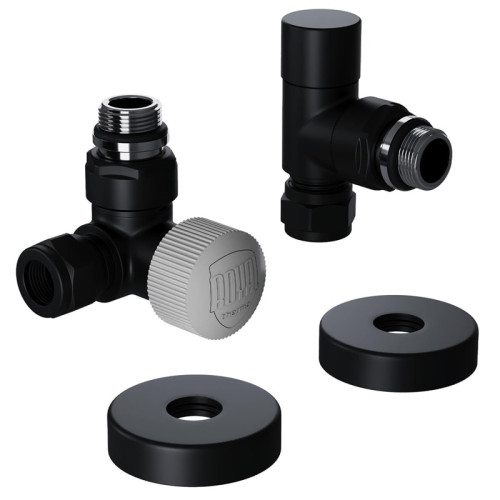 Набор термостатический трехосевой Royal Thermo Design Pro 15мм М30х1,5 (Черный) под трубки