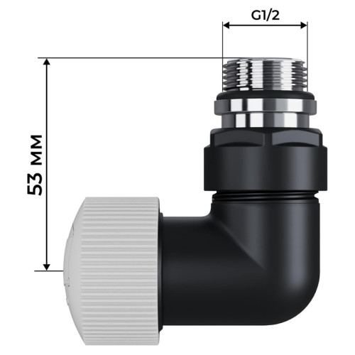 Набор термостатический трехосевой Royal Thermo Design Pro 15мм М30х1,5 (Черный) под трубки