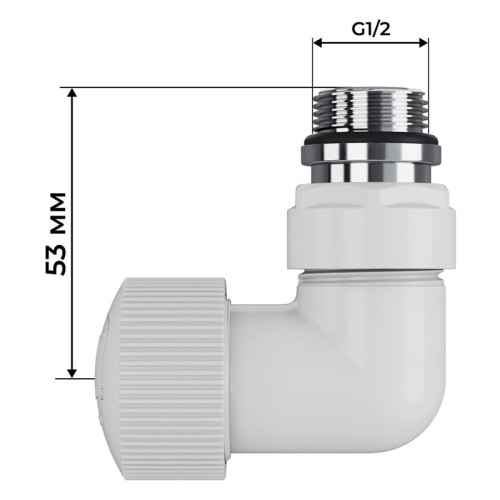 Набор термостатический трехосевой Royal Thermo Design Pro 15мм М30х1,5 (Белый) под трубки
