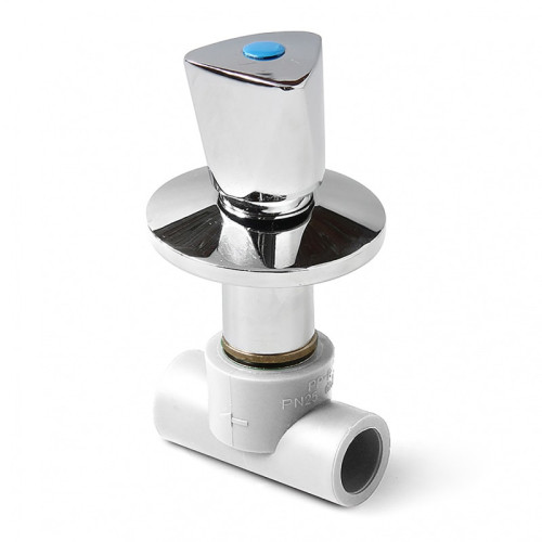 Вентиль полипропиленовый Pro Aqua ДУ 25 мм с хромированной рукояткой трилистник