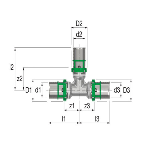 Пресс тройник равнопроходной COMAP 26х2 мм