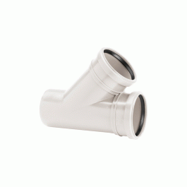 Тройник канализационный двухраструбный Uponor Decibel 110/110мм 45° (арт.1000217)